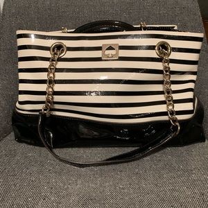 Kate Spade Patent Leather Striped Tote
